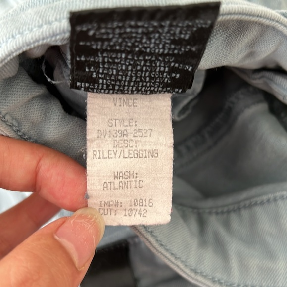 Vince Riley Legging Atlantic Grayish Blue Skinny Jeans Jeggings, Size 25 - Picture 8 of 8